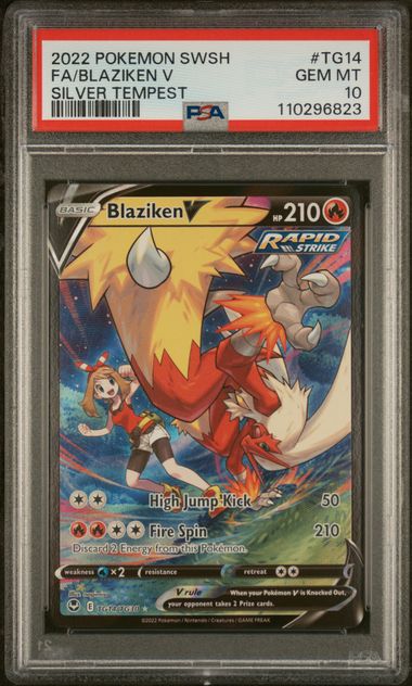 2022 Pokemon Silver Tempest #TG14 Blaziken V- Full Art PSA 10