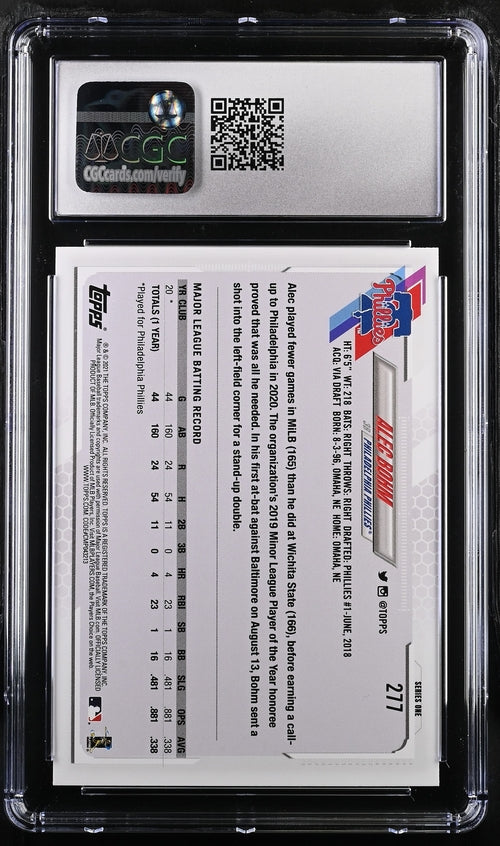 2021 Topps #277 Alec Bohm CGC 10 (Rookie)