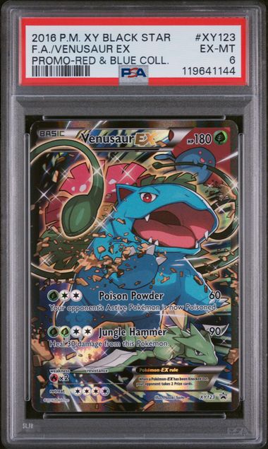 2016 Pokemon XY Red & Blue Collection Black Star Promo #XY123 Venusaur EX - Full Art PSA 6