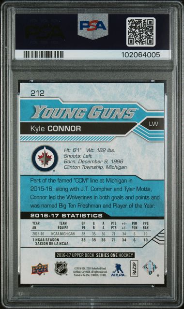 2016-17 Upper Deck #212 Kyle Connor PSA 9 (Rookie)