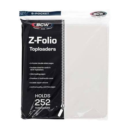 BCW Toploader Z-Folio 9-Pocket Zip Album - White