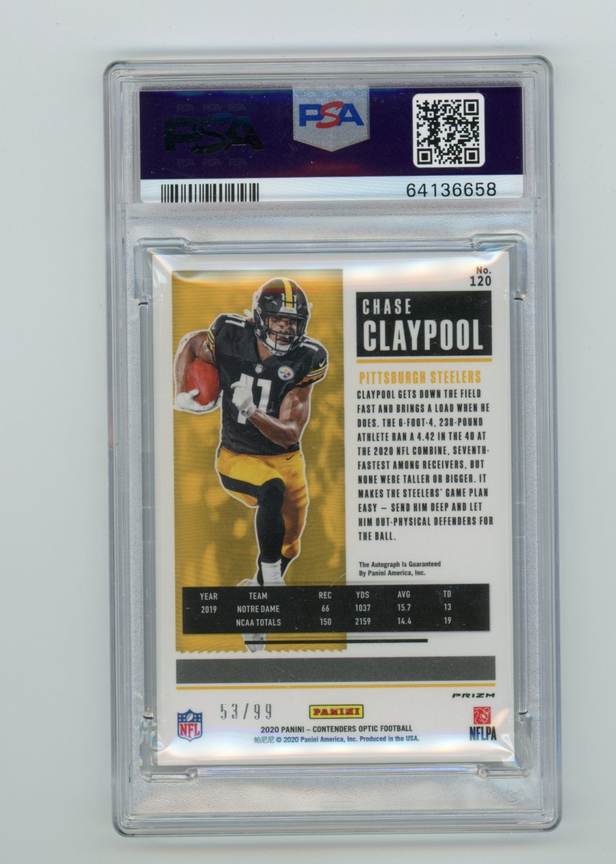 2020 Panini Contenders Optic Teal Auto #120 Chase Claypool #53/99 PSA 9 (Rookie) | Eastridge Sports Cards