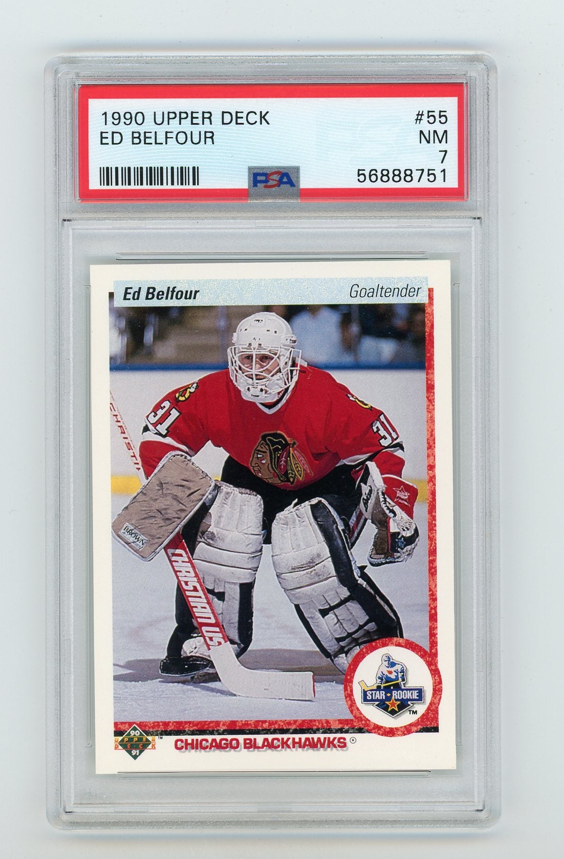1990-91 Upper Deck #55 Ed Belfour PSA 7 (Rookie) | Eastridge Sports Cards