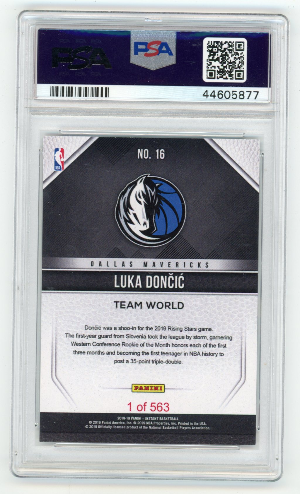 2018-19 Panini Instant Mountain Dew Ice Rising Stars #16 Luka Doncic #/563 PSA 10 (Rookie) | Eastridge Sports Cards