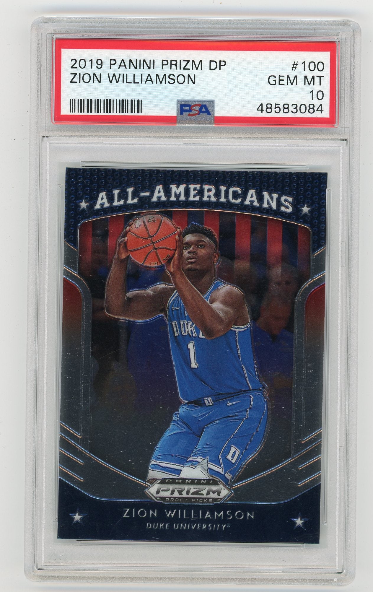 2019-20 Panini Prizm Draft Picks #100 Zion Williamson PSA 10 (Rookie) | Eastridge Sports Cards