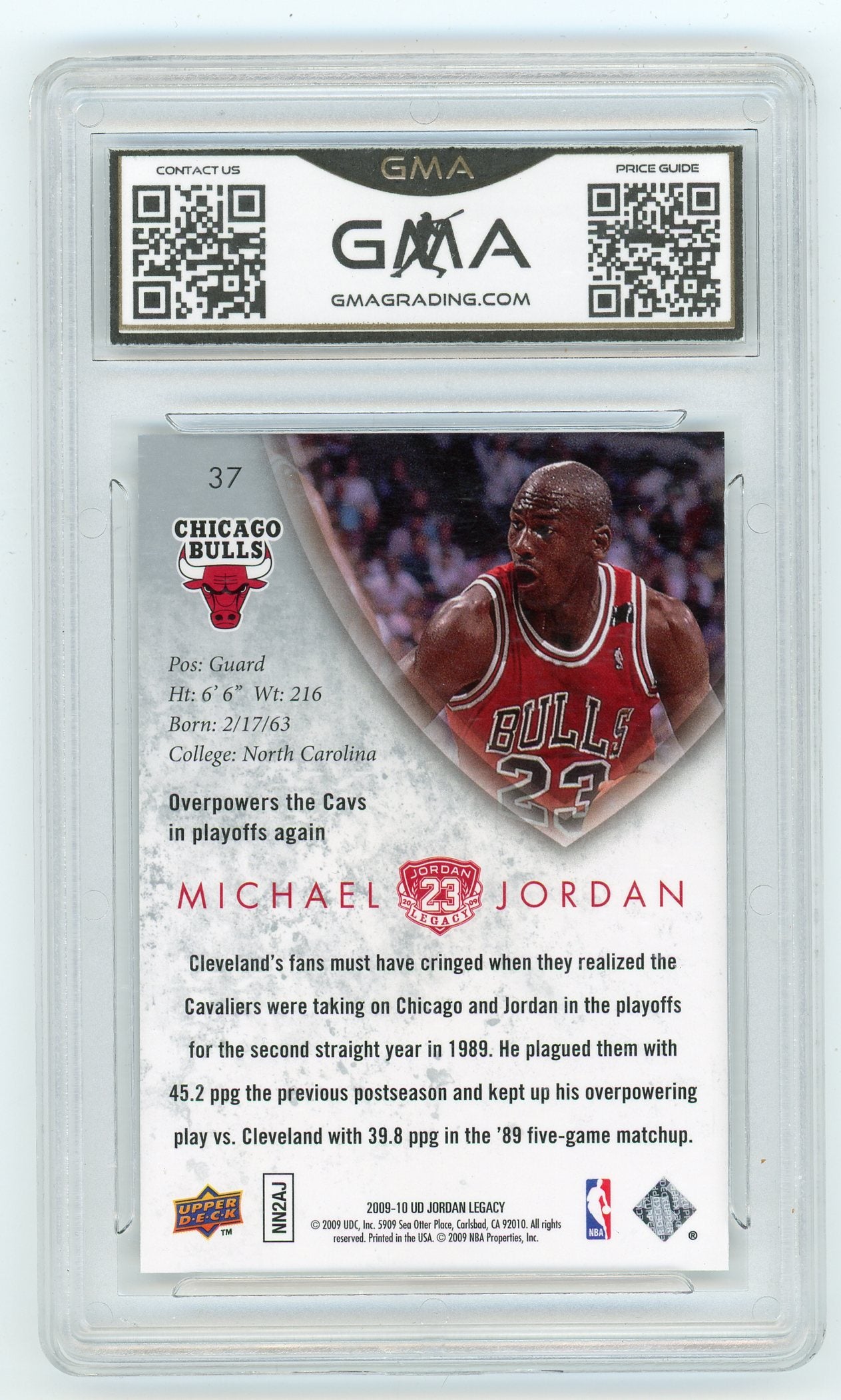 2009-10 Upper Deck Michael Jordan Legacy Collection Gold #37 Michael Jordan GMA 10 | Eastridge Sports Cards