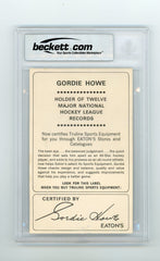 Gordie Howe Signed Eaton's Promo Card Beckett Authenticated Auto Grade 9 | Eastridge Sports Cards