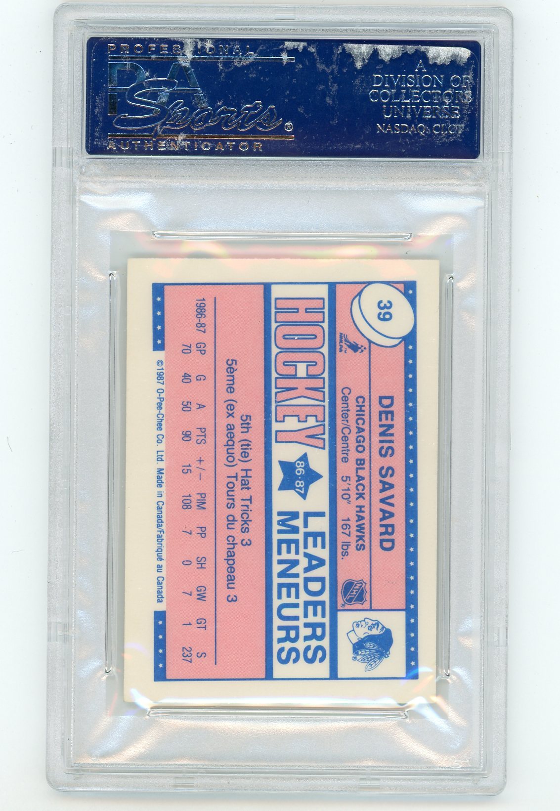 1987-88 O-Pee-Chee Minis #39 Denis Savard PSA/DNA Auto Grade Authentic | Eastridge Sports Cards