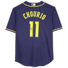 Jackson Chourio Milwaukee Brewers Autographed Navy Nike Replica Jersey (Fanatics Authentic)