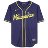 Jackson Chourio Milwaukee Brewers Autographed Navy Nike Replica Jersey (Fanatics Authentic)