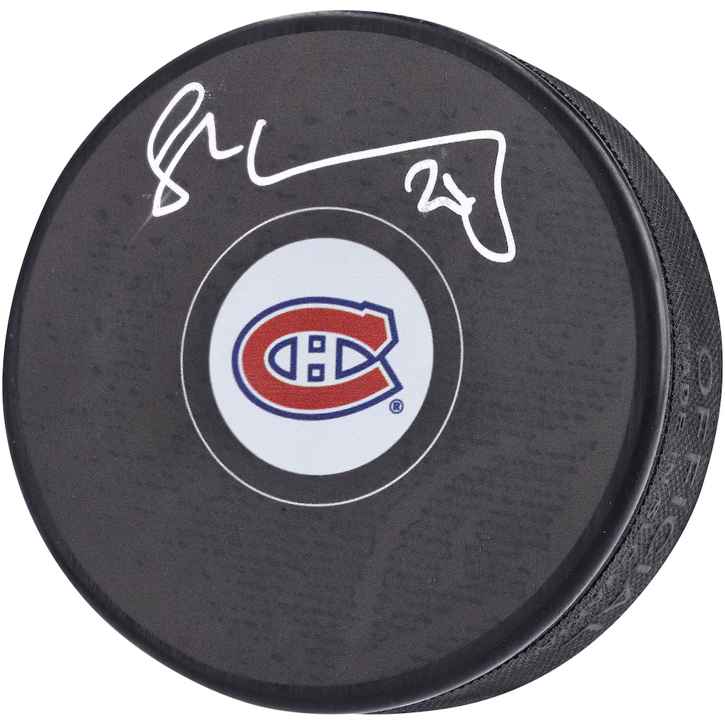 Juraj Slafkovsky Montreal Canadiens Autographed Hockey Puck (Fanatics Authentic)