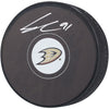 Leo Carlsson Anaheim Ducks Autographed Hockey Puck (Fanatics Authentic)