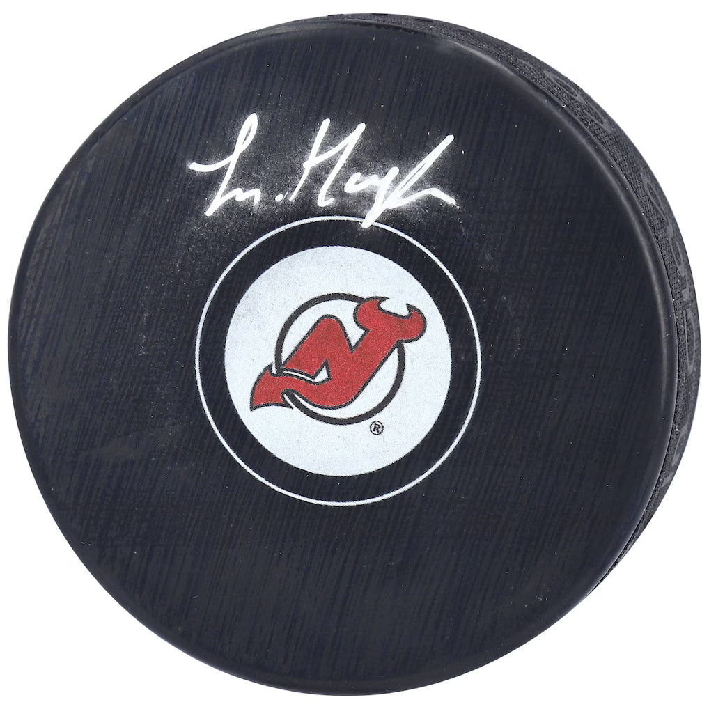 Luke Hughes Autographed New Jersey Devils Hockey Puck (Fanatics Authentic)
