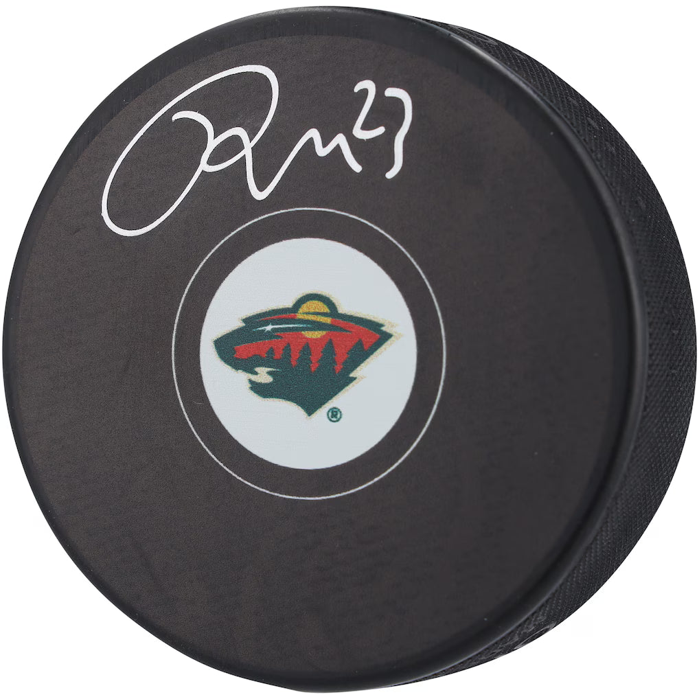 Marco Rossi Minnesota Wild Autographed Hockey Puck (Fanatics Authentic)