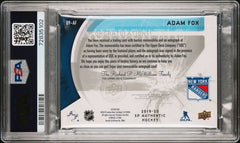 2019-20 SP Authentic '09-10 Retro Future Watch Patch Autographs #09AF Adam Fox #30/50 PSA 9 (Rookie) | Eastridge Sports Cards