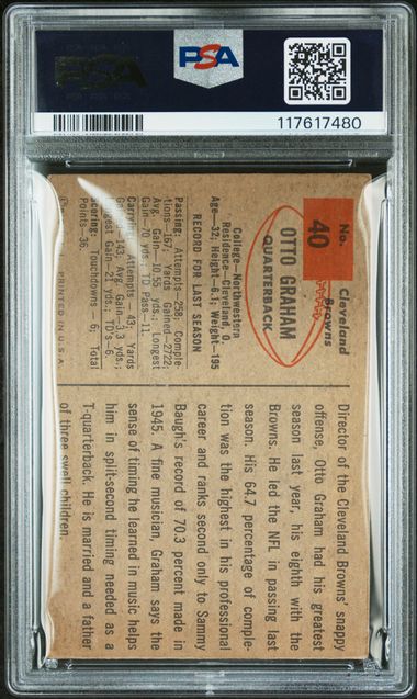 1954 Bowman #40 Otto Graham PSA 3
