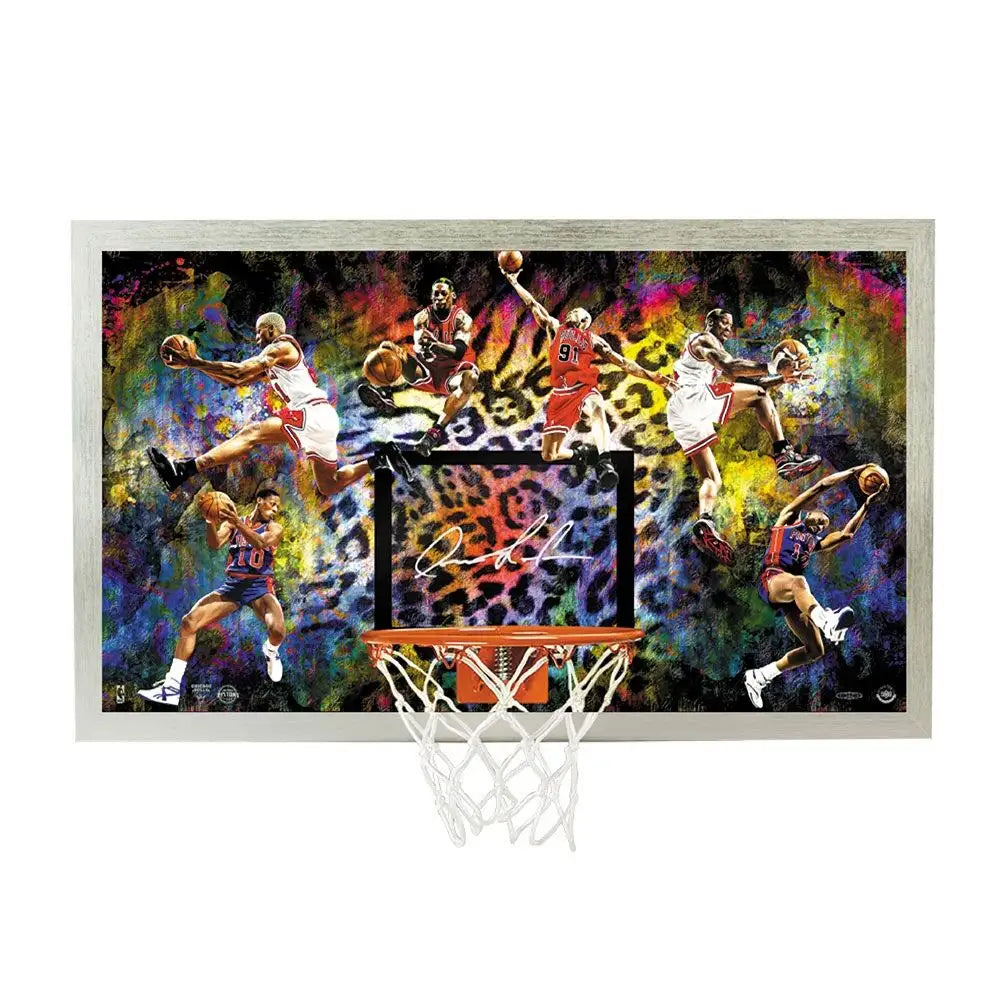 Dennis Rodman Autographed “Cleaning Up The Glass” Backboard (Upper Deck Authenticated)