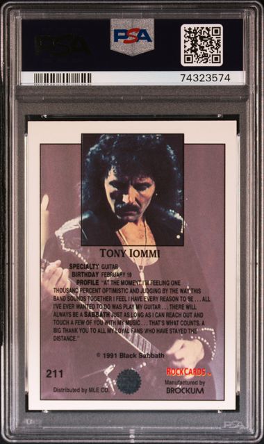 1991 Brockum Rock Cards #211 Tony Iommi PSA 9 | Eastridge Sports Cards