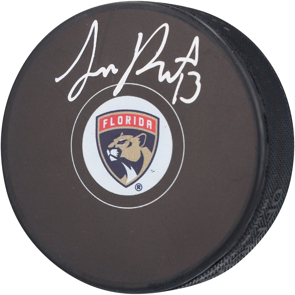 Sam Reinhart Florida Panthers Autographed Hockey Puck (Fanatics Authentic)