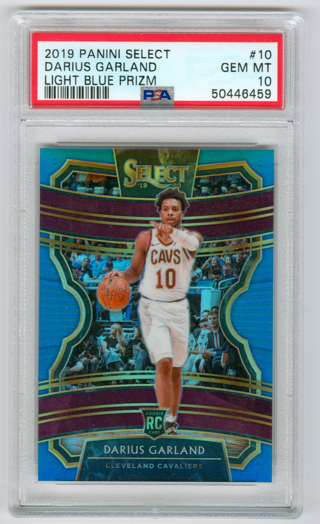 2019-20 Panini Select Light Blue Prizm #10 Darius Garland 073/299 PSA 10 (Rookie)