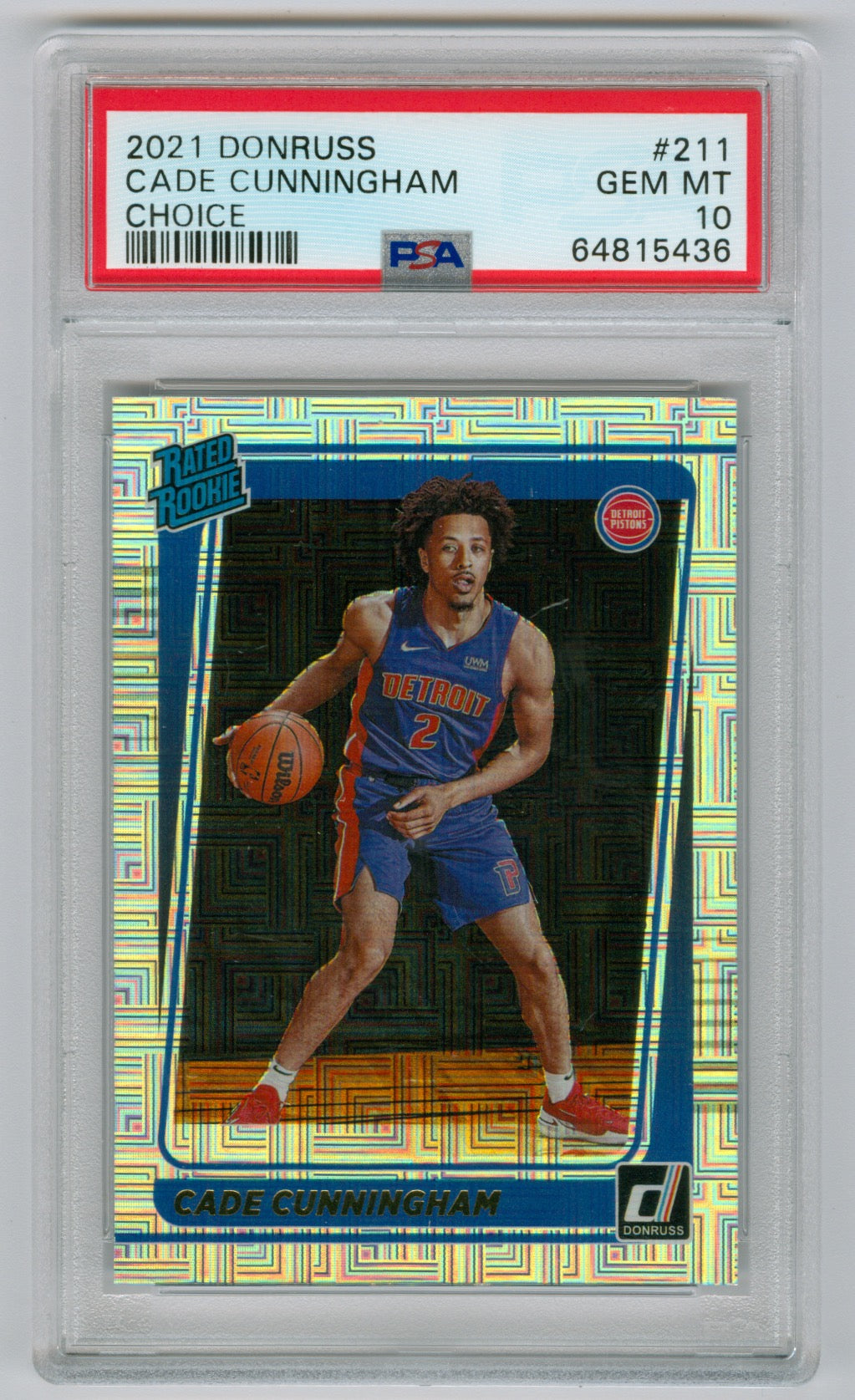 2021-22 Donruss Choice #211 Cade Cunningham PSA 10 (Rookie)