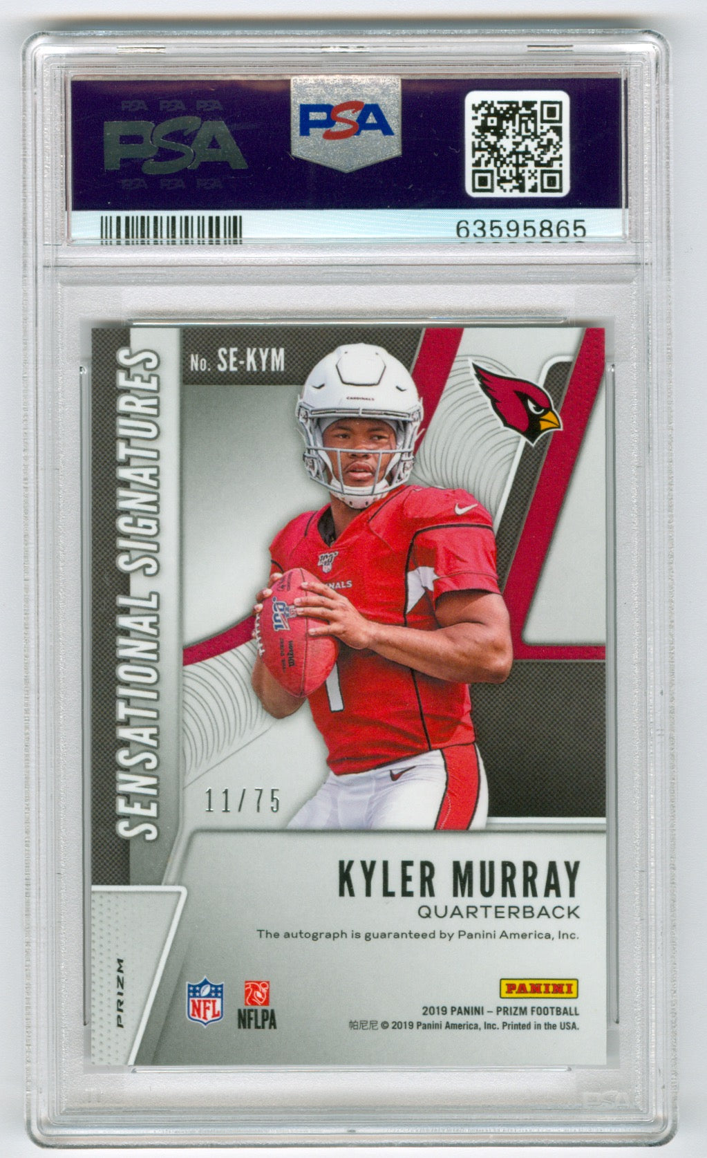 2019 Panini Prizm Sensational Signatures Green Scope #SEKYM Kyler Murray #11/75 PSA 10 (Rookie)