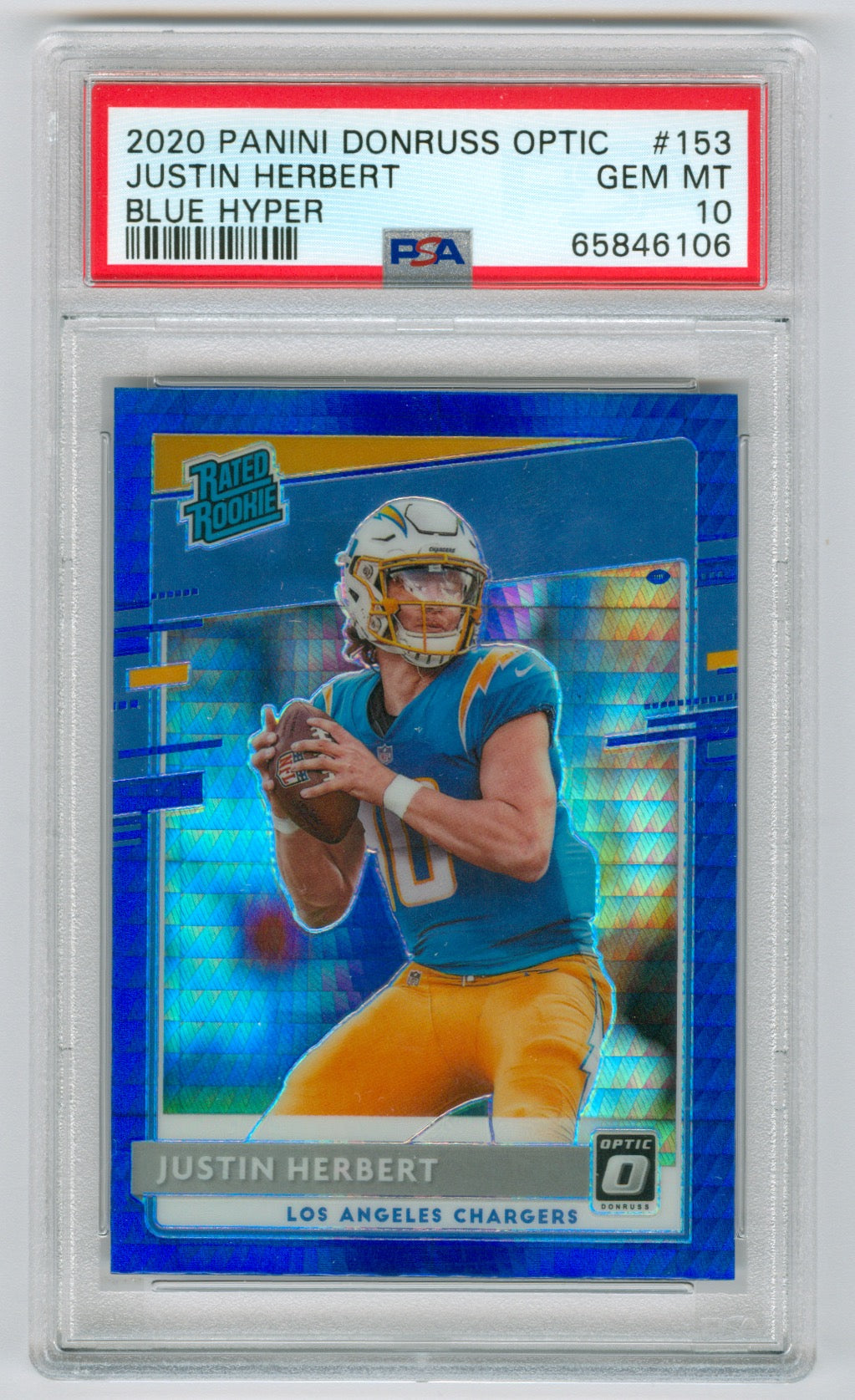 2020 Donruss Optic Blue Hyper #153 Justin Herbert PSA 10 (Rookie)
