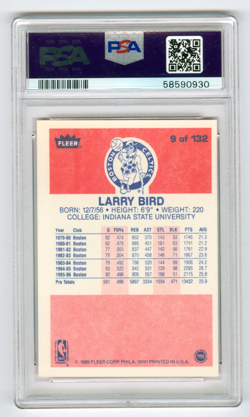 1986-87 Fleer #9 Larry Bird PSA 8 | Eastridge Sports Cards