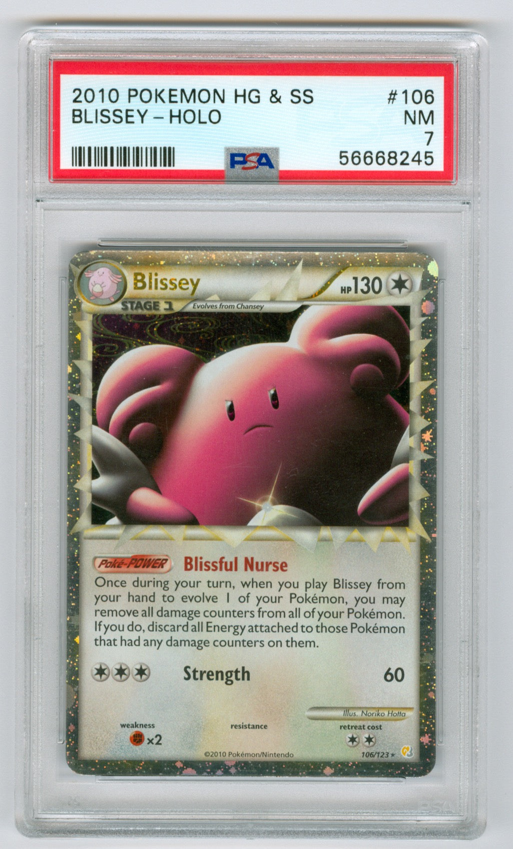 2010 Pokemon HeartGold & SoulSilver #106 Blissey- Holo PSA 7
