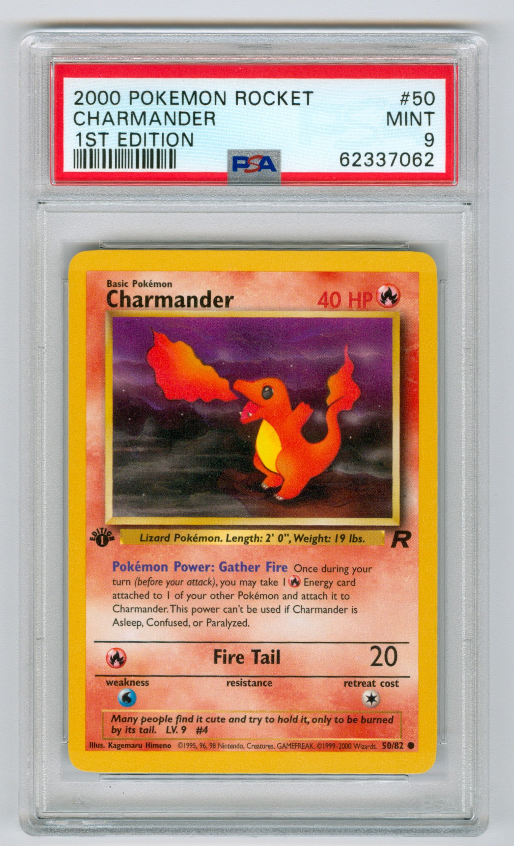 2000 Pokemon Rocket 1st Edition #50 Charmander PSA 9