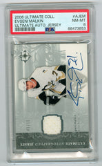 2006-07 Ultimate Collection Autographed Jerseys #AJEM Evgeni Malkin #49/50 PSA 8 (Rookie) | Eastridge Sports Cards