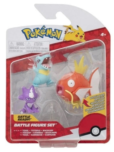 Pokemon: Battle Figure 3pk - Toxel, Totodile & Magikarp