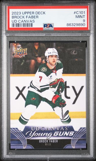2023-24 Upper Deck Canvas #C101 Brock Faber PSA 9 (Rookie) | Eastridge Sports Cards