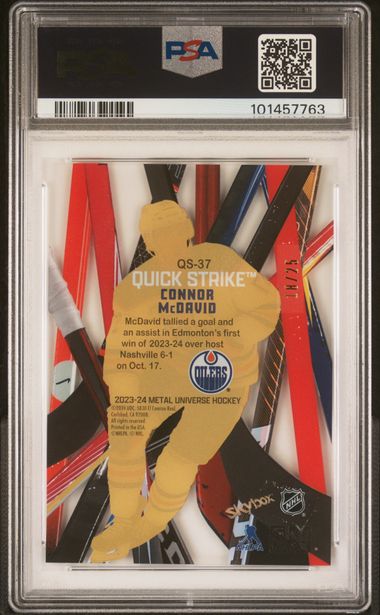 2023-24 Skybox Metal Universe Quick Strike Spectrum #QS37 Connor McDavid #18/25 PSA 9 | Eastridge Sports Cards