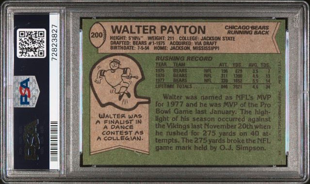 1978 Topps #200 Walter Payton PSA 7 | Eastridge Sports Cards