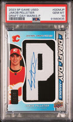 2023-24 SP Game Used Draft Day Marks "P" #DDMJP Jakob Pelletier #13/35 PSA 10 (Rookie) | Eastridge Sports Cards