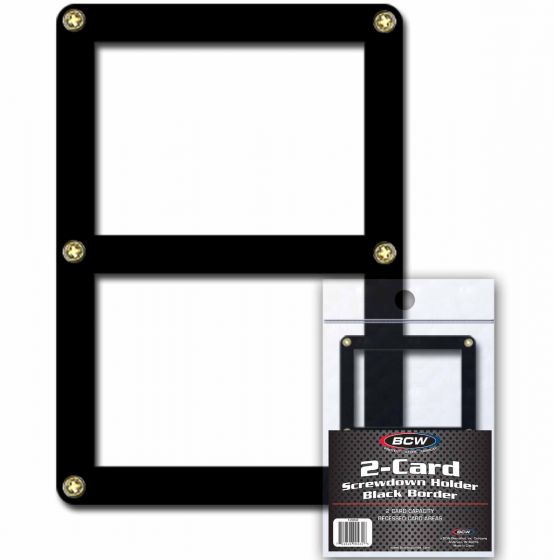 BCW 2 Card Black Border Screwdown Holder