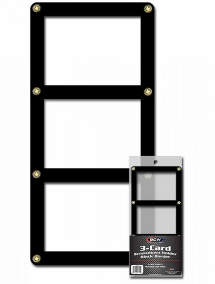 BCW 3 Card Screwdown Holder - Black Border