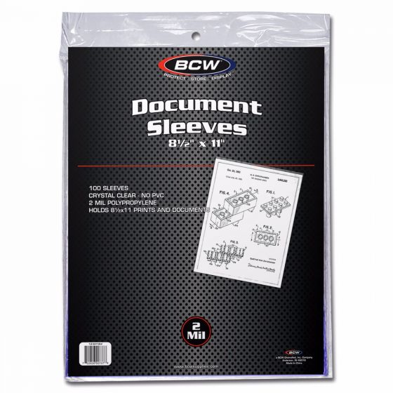 BCW 8 1/2x11 Document Sleeves | Eastridge Sports Cards