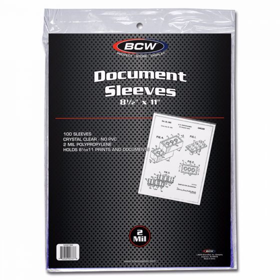 BCW 8 1/2x11 Document Sleeves