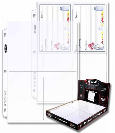 BCW 4 Pocket Page 100ct | Eastridge Sports Cards