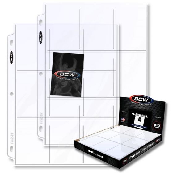 BCW 9-Pocket Card Pages 100ct