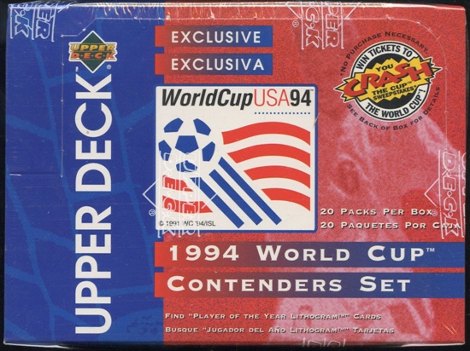 1994 Upper Deck World Cup English/Spanish Contenders Soccer Jumbo Box