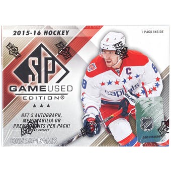 2015-16 Upper Deck SP Game Used Hockey Hobby Box | Eastridge Sports Cards