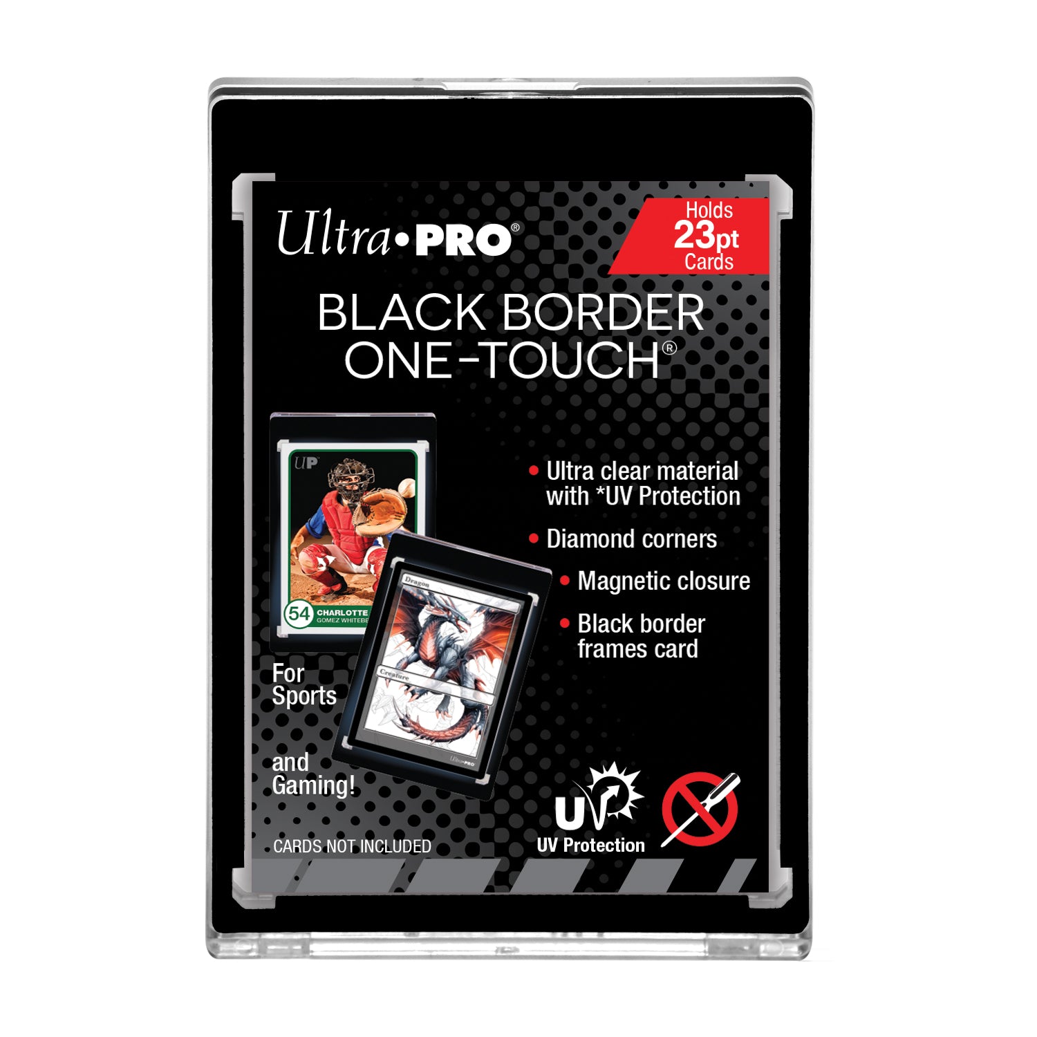 Ultra Pro 23pt UV One Touch Magnetic Card Holder - Black Border
