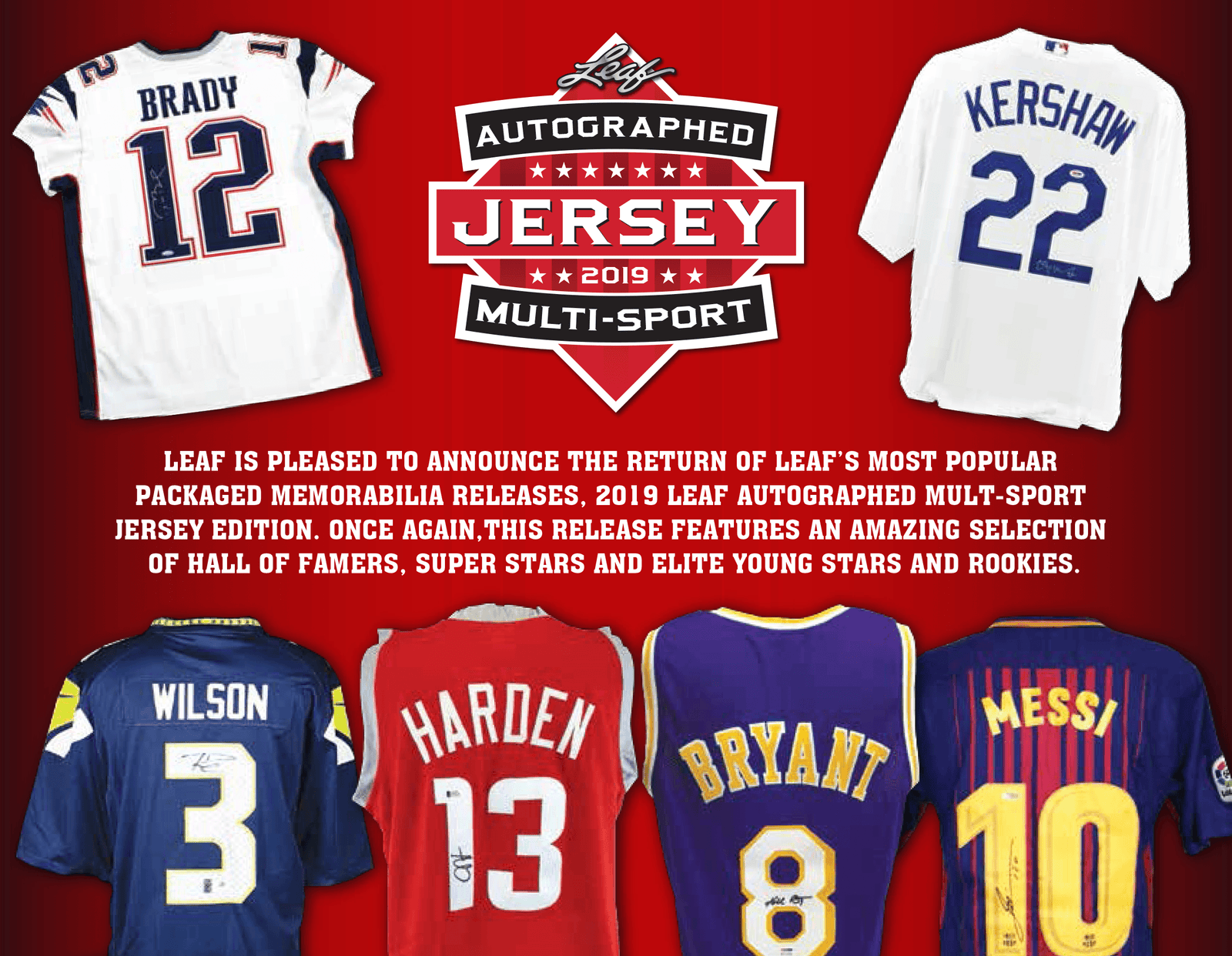 2019 Leaf Autographed Multi-Sport Jersey