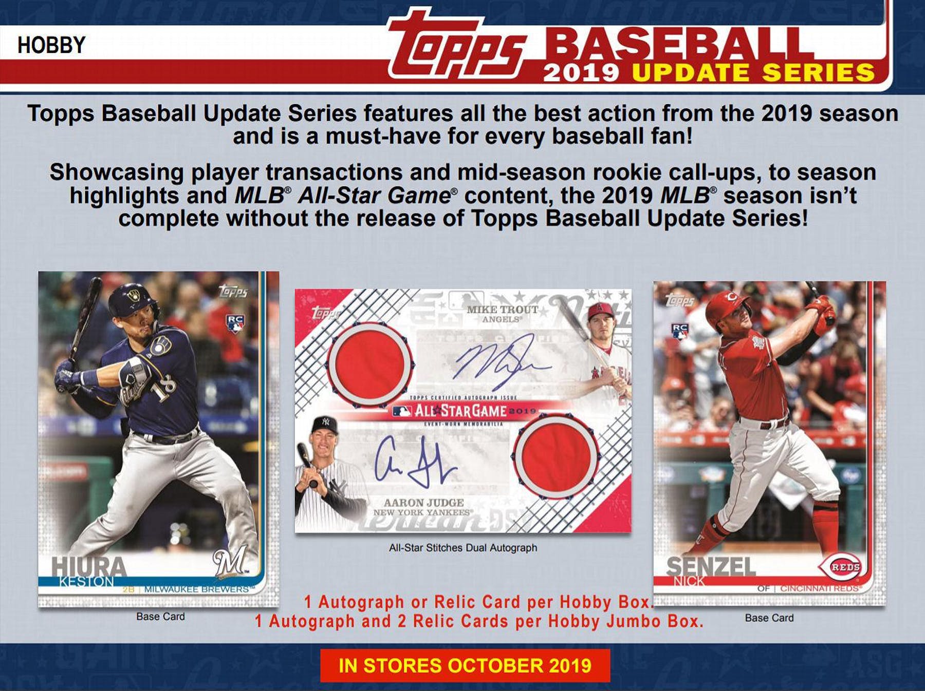 2019 Topps Update Series Baseball Hobby Pack | Eastridge Sports Cards