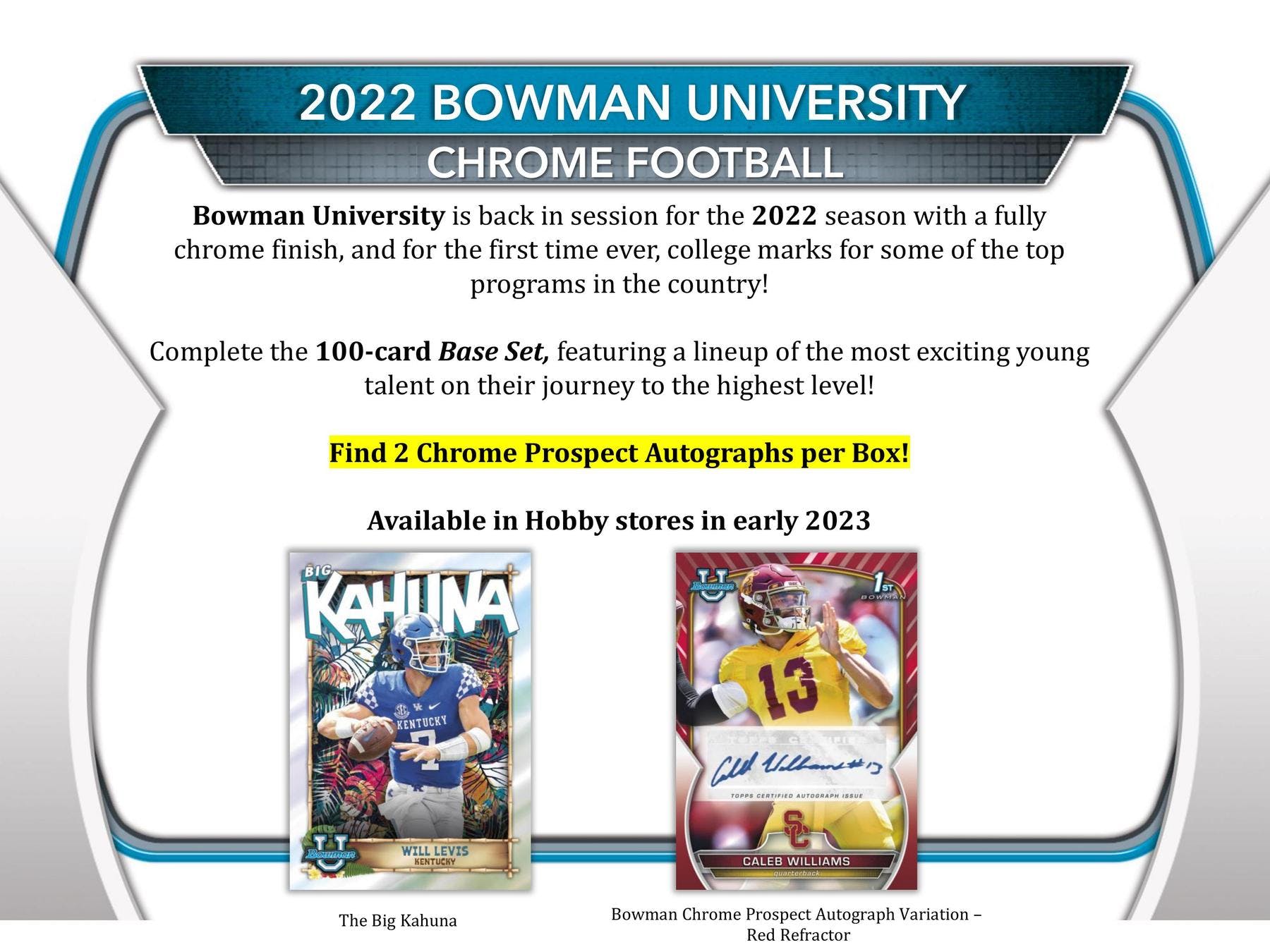 2022 Bowman Chrome University Football Hobby Pack | Eastridge Sports Cards