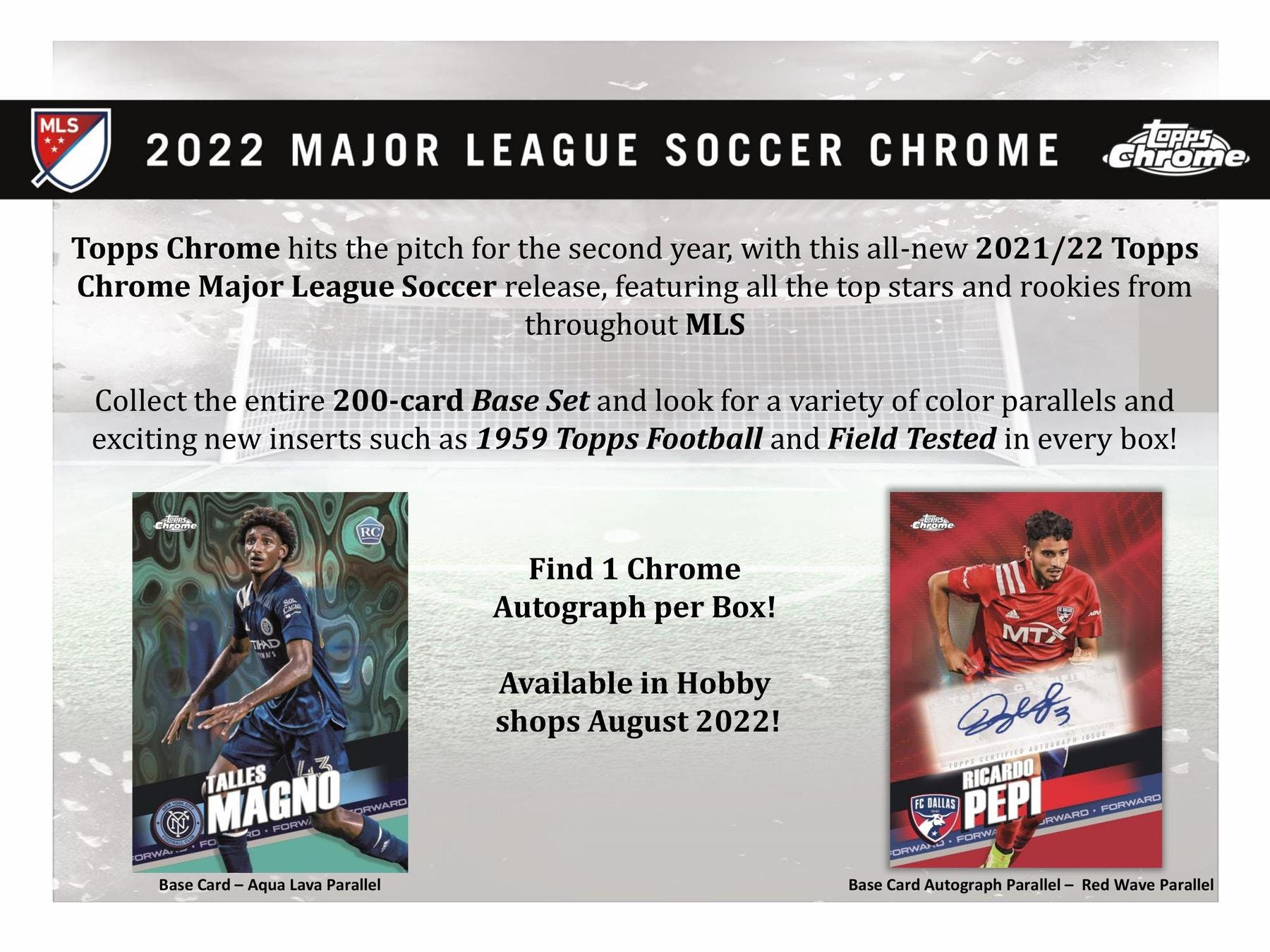 2022 Topps Chrome MLS Soccer Hobby Pack | Eastridge Sports Cards