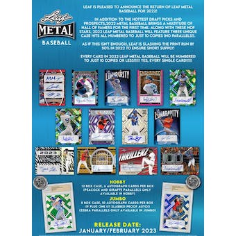 2022 Leaf Metal Baseball Jumbo Hobby Box | Eastridge Sports Cards